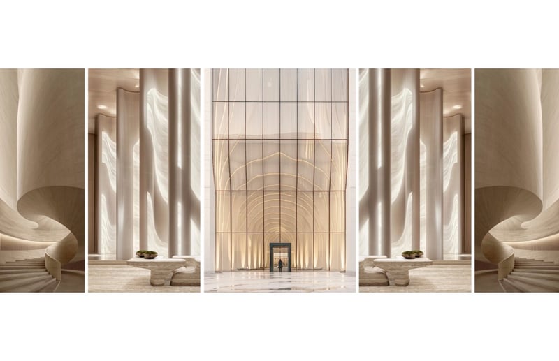 Japanese-minimalist interior finishes at 619 Brickell luxury condos by Foster + Partners