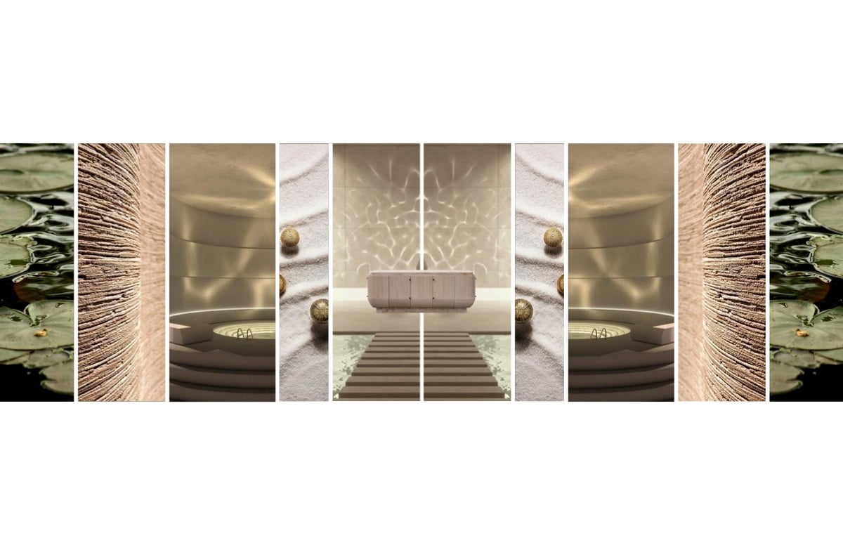 619 Brickell spa and zen garden finishes