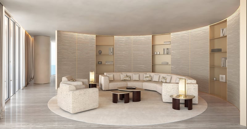 Armani/Casa Residences Pompano Beach exterior rendering — twin circular oceanfront towers