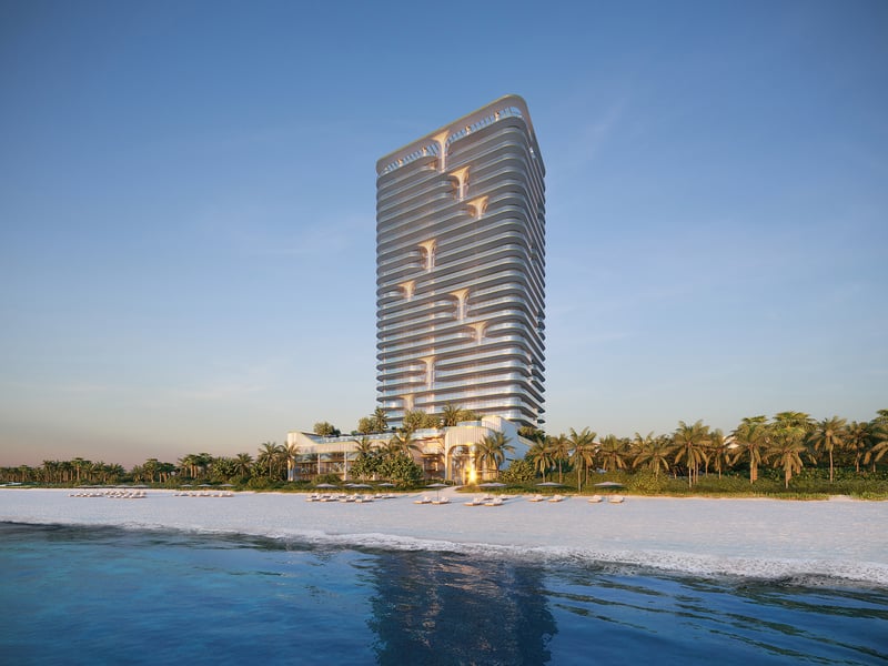 Waldorf Astoria Pompano Beach exterior rendering — oceanfront tower